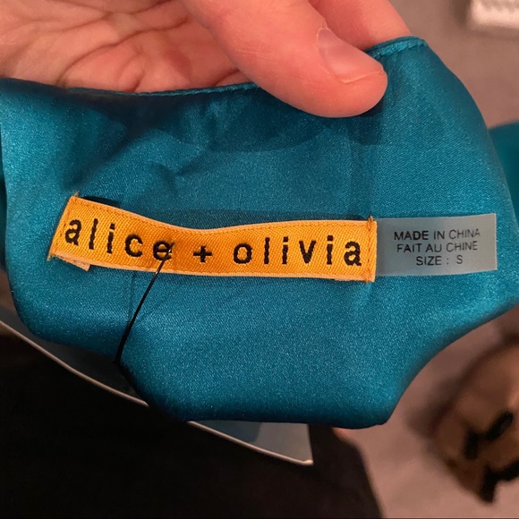 Alice + Olivia Teal Tiered Silk Tank Dress NWT - Picture 8 of 8